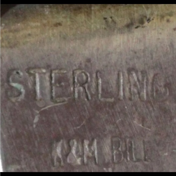 Signed - Ken & Mary Bill Navajo Vntg Sterling Silver Gold Wash Watch Cuff - Picture 10 of 12